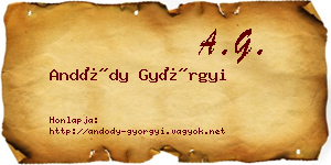 Andódy Györgyi névjegykártya