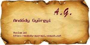 Andódy Györgyi névjegykártya